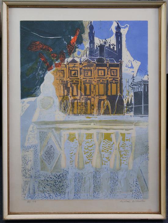 Michael Rothenstein (1908-1993) Clare and Kings, Cambridge 1957, overall 27 x 20in.